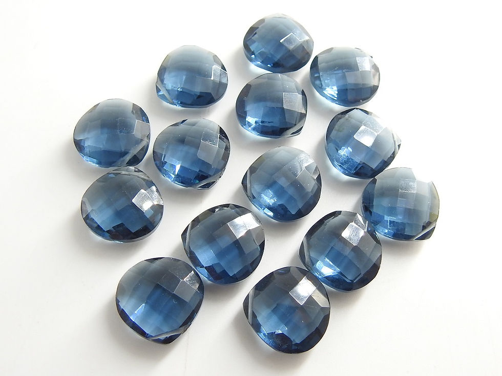 London Blue Quartz Faceted Heart Shape Teardrop