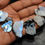 Miniature : White Rainbow Moonstone Multi Flashy Fire Natural Polished Rough Slice/WM-W7
