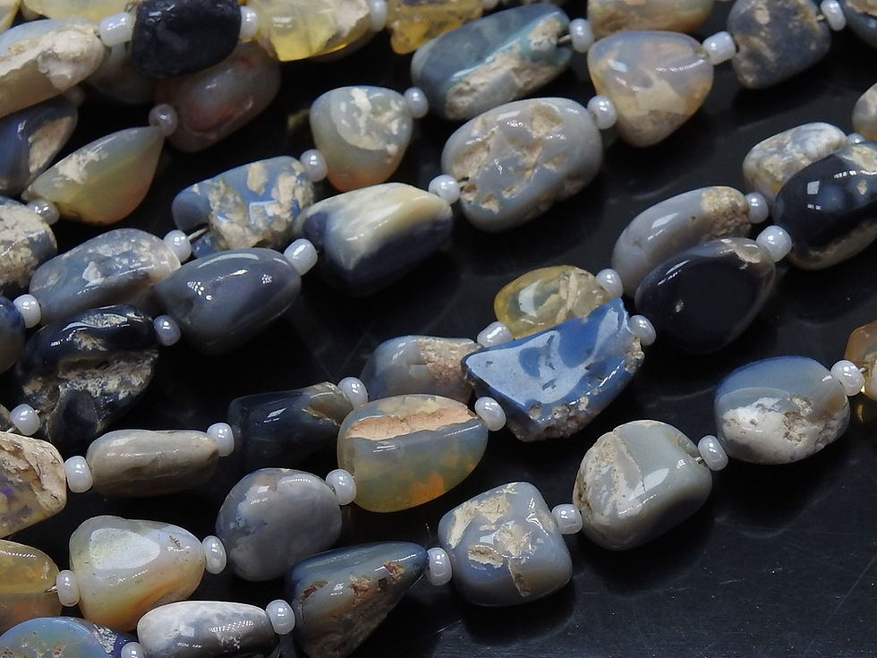 Australian Opal Multi Color Smooth Tumble Bead