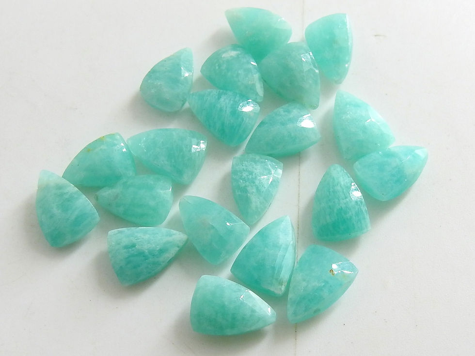 Miniature : Amazonite Faceted Long Triangle Trillion Pyramid Teardrop
