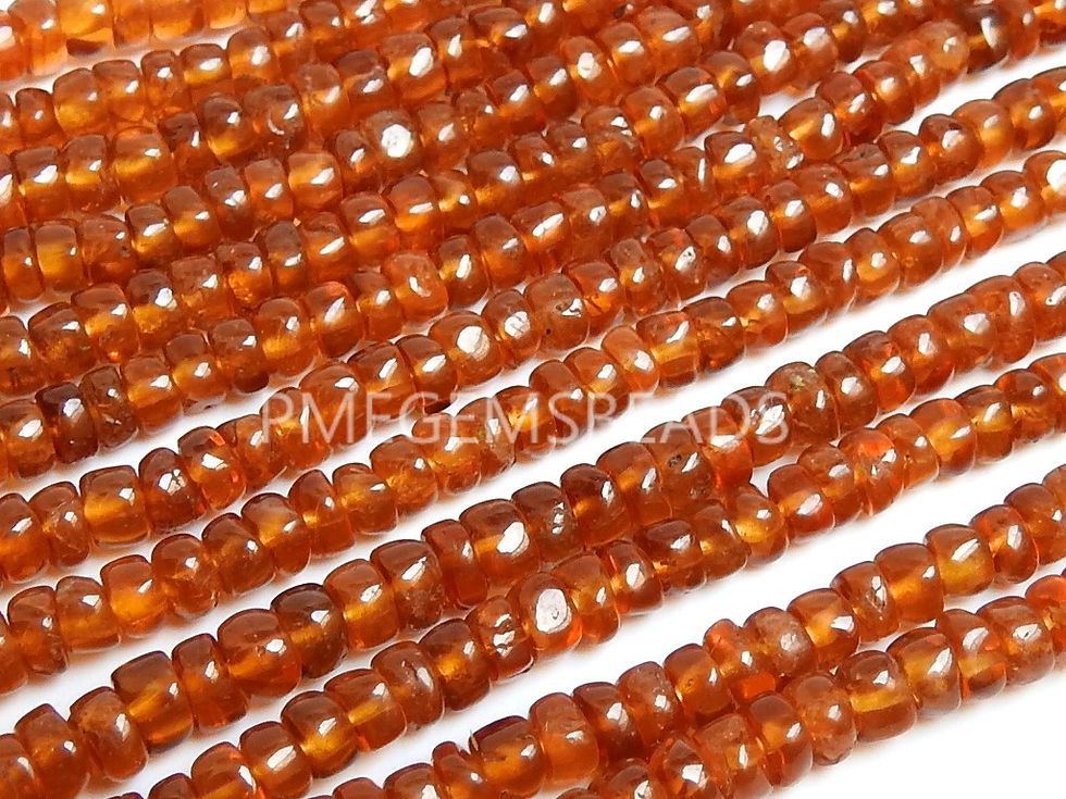 Thumbnail: Hessonite Garnet Smooth Roundel Bead
