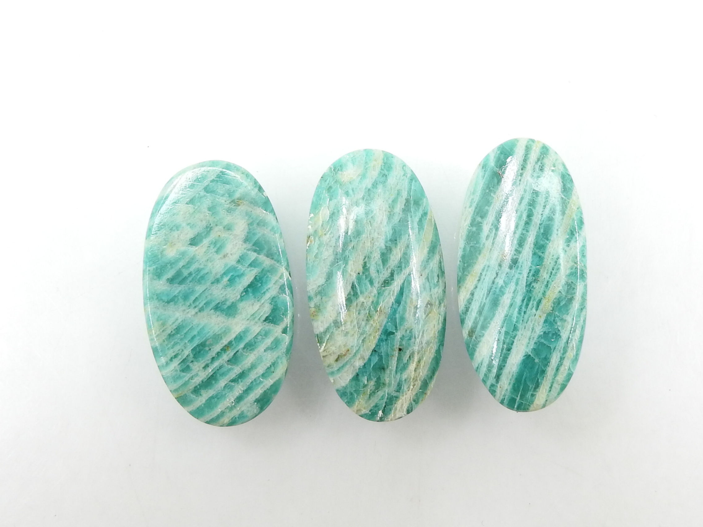 Amazonite Smooth Oval Shape Cabochon Lot/3Piece 33X32To18X15MM/C-57