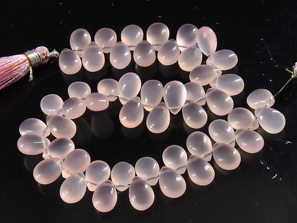 Rose Pink Chalcedony Smooth Teardrop