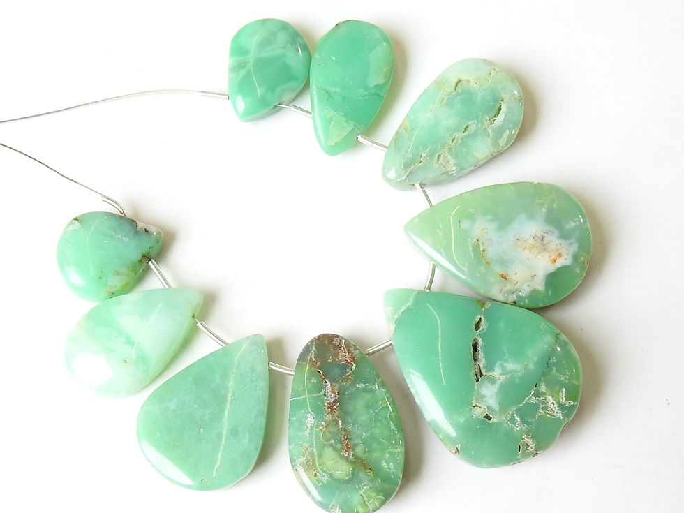 Chrysoprase Smooth Cabochon Briolette/9Piece 33X24To17X14MM Approx/WWM-1