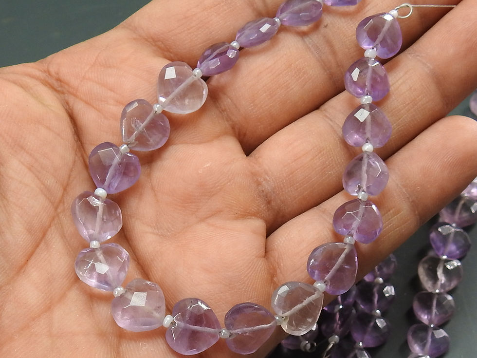 Миниатюра: Pink Amethyst Faceted Heart Shape Bead/8Inch Strand 10X11MM/Natural Stone/PME-B4