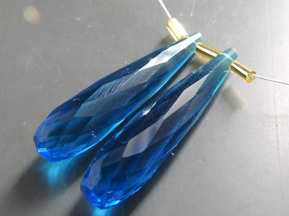 Миниатюра: Tanzanite Blue Quartz Faceted Elongated Drops