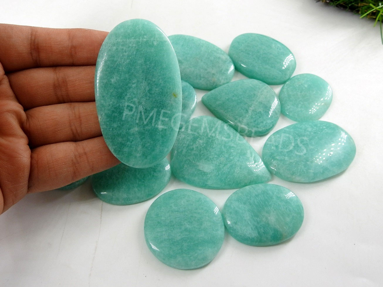 Natural Amazonite Smooth Handmade Loose Cabochons