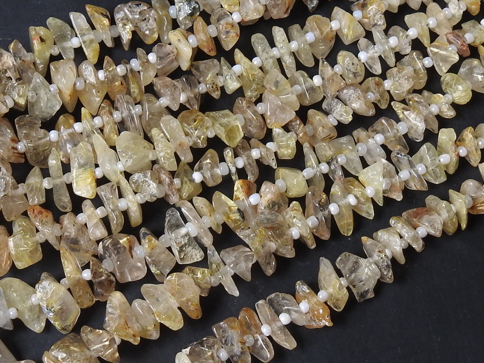 Rutile Quartz Natural Polished Rough Bead 14Inch 5To15MM Approx R3
