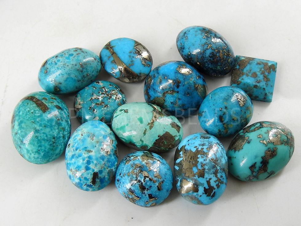 サムネイル： Natural Turquoise Smooth Handmade Loose Stone Cabochons