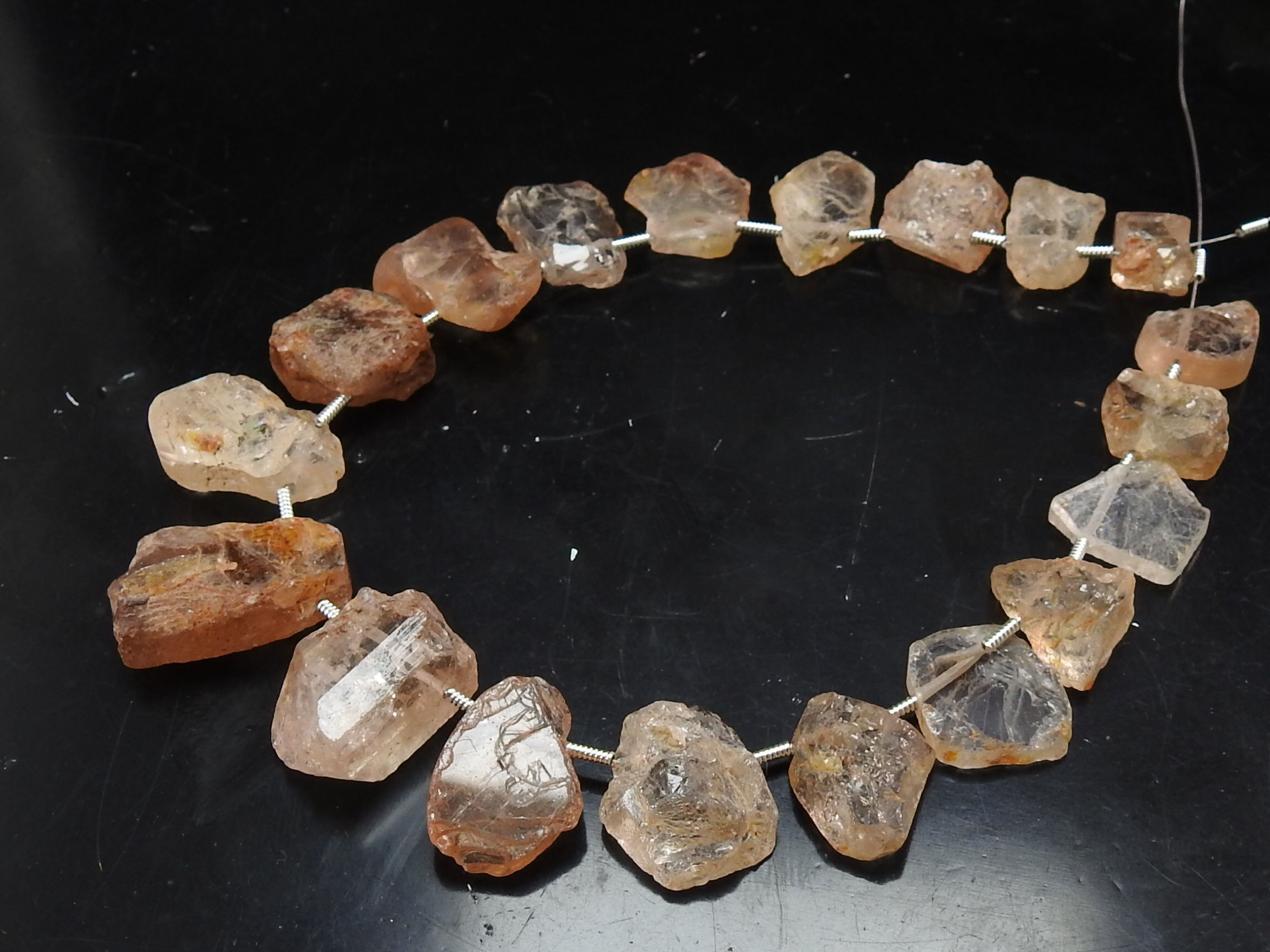 Imperial Topaz Natural Rough Slice/8Inches 10To20MM Long/RB6