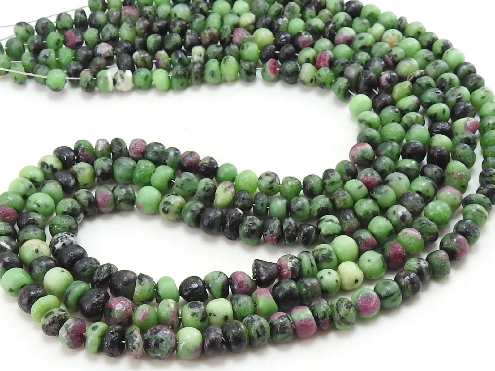 Ruby Zoisite Smooth Roundel Bead/16Inches Strand