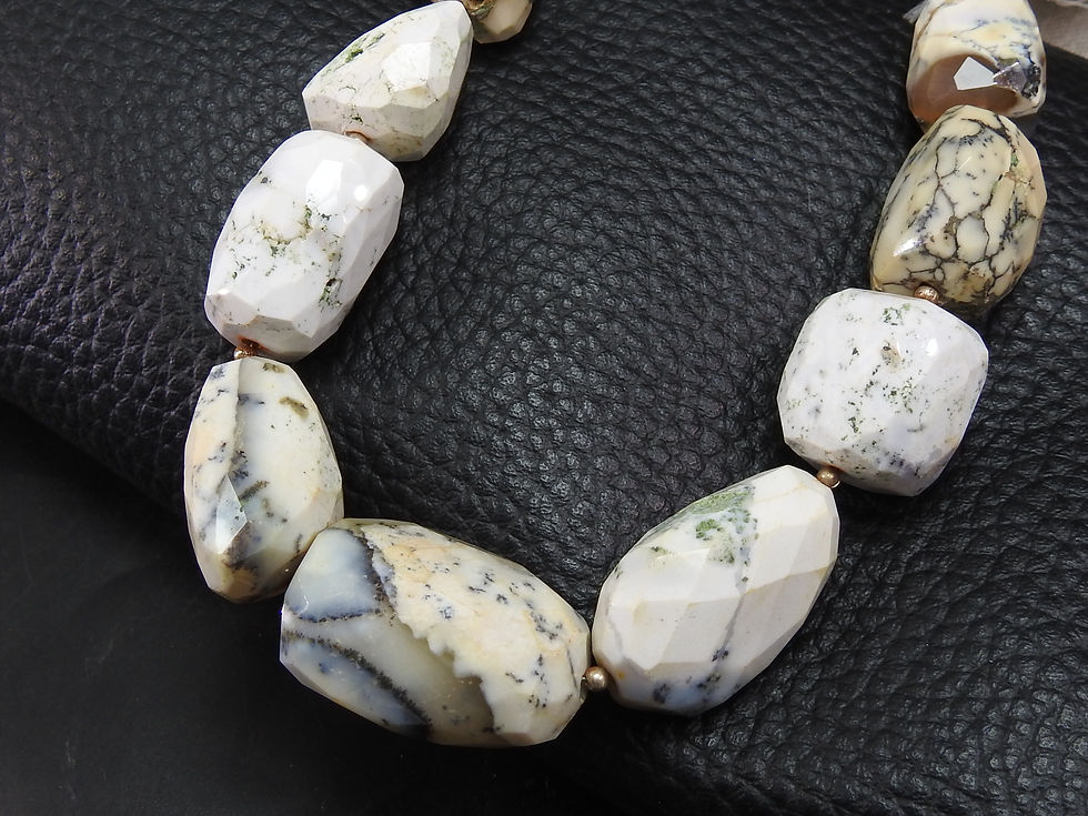 サムネイル： Dendritic Opal Faceted Tumble 9Inch 28To15MM Long Approx MS-TU5