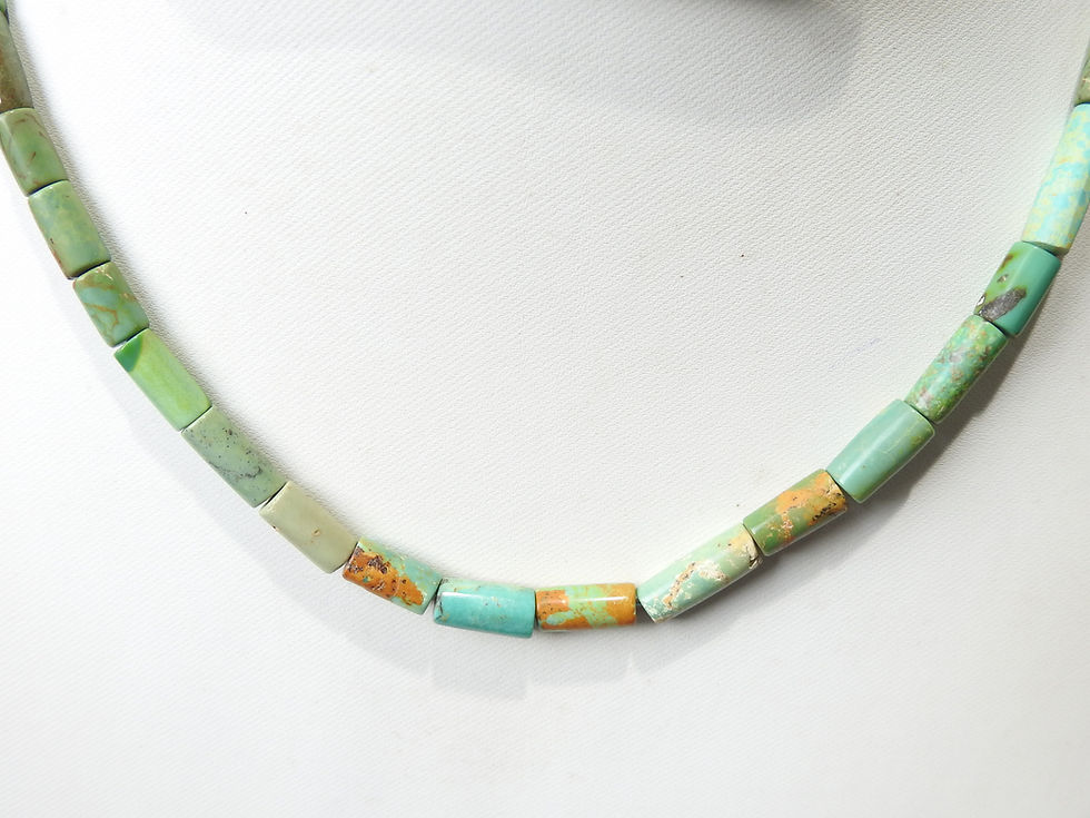 サムネイル： Arizona Turquoise Tube Bead Smooth Polished Loose Stone 9Inch 8X4To10X5MM