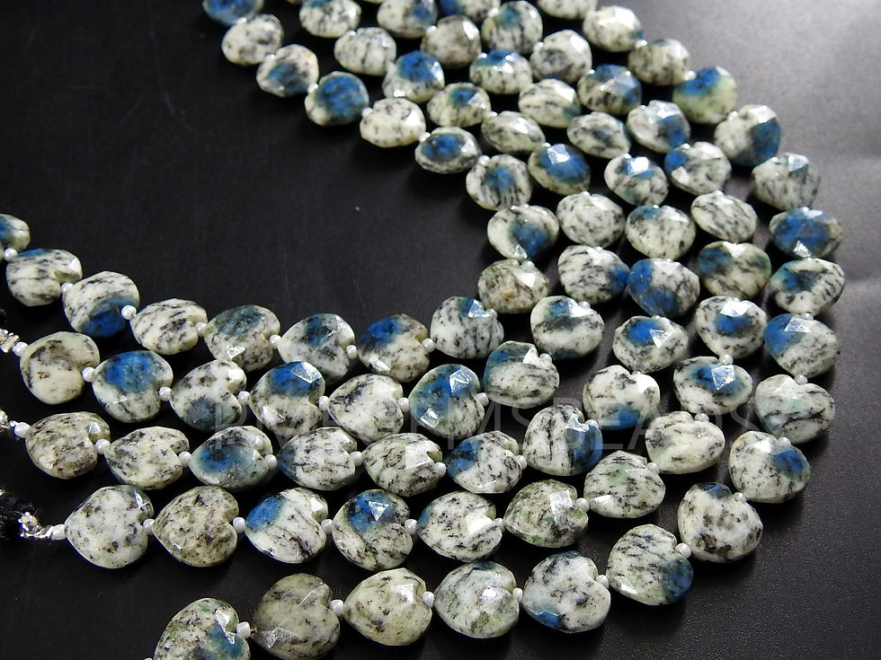 Miniature : K2 Jasper Faceted Hearts Shape Bead