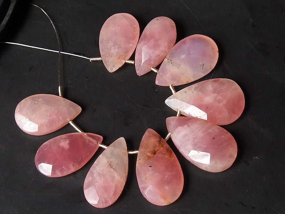 Morganite Faceted Cabochon Briolette/WM-W7
