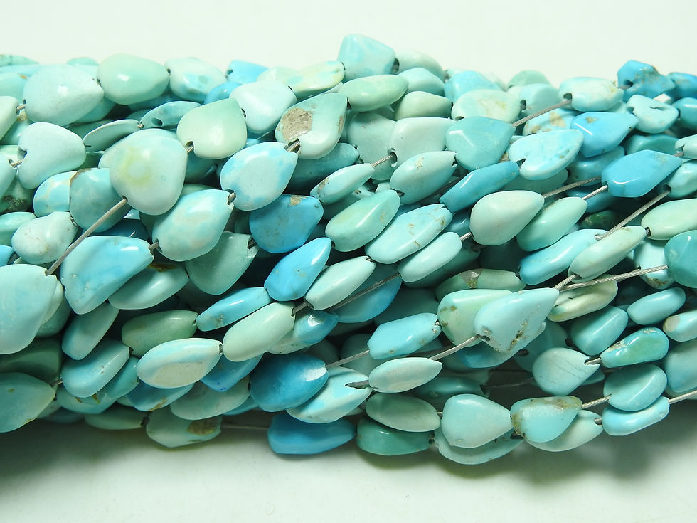Thumbnail: Turquoise Nugget Teardrop Strand Sleeping Beauty 7x5-10x8mm 15 Inch Strand