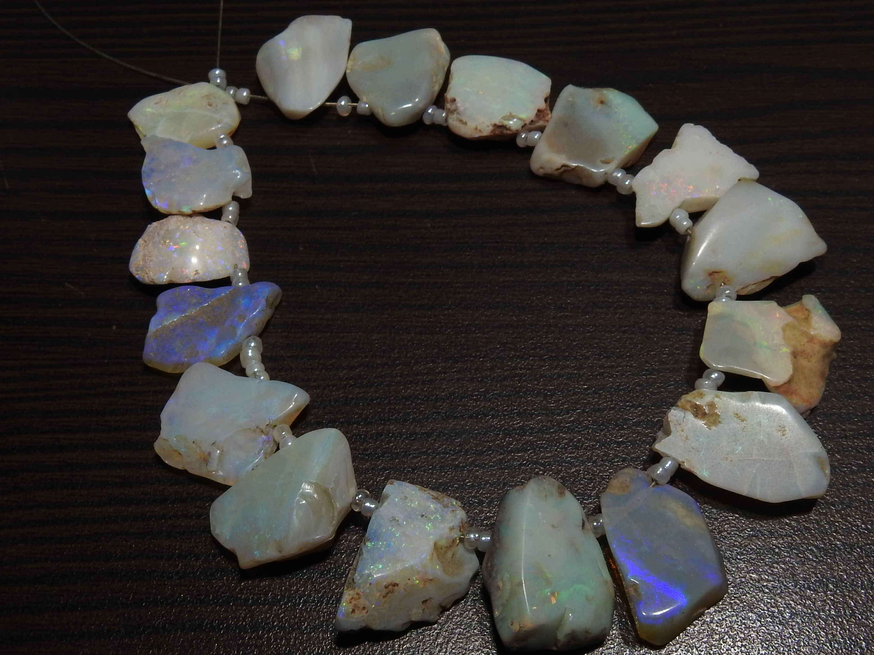Australian Opal Polished Rough Slice/8Inch 19X13To14X12MM Approx/WWM-2
