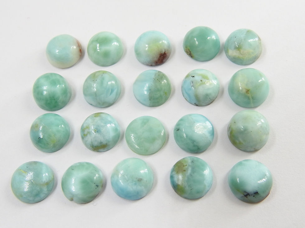 Miniature : Larimar Cabochon Smooth Polished Pear Shape 20 Piece Lot Calibrated Size 10X10MM