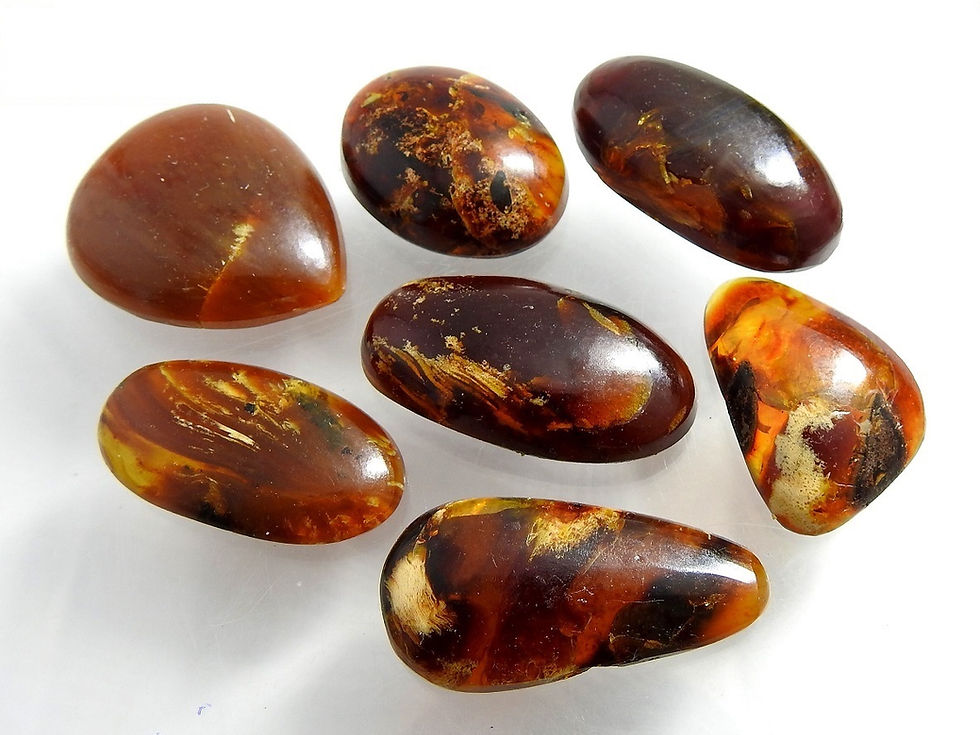 Miniature : Amber Smooth Cabochon Loose Stone For Making Jewelry