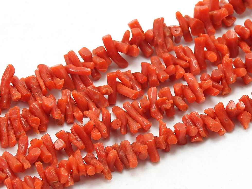 Red Coral Natural Polished Rough Stick