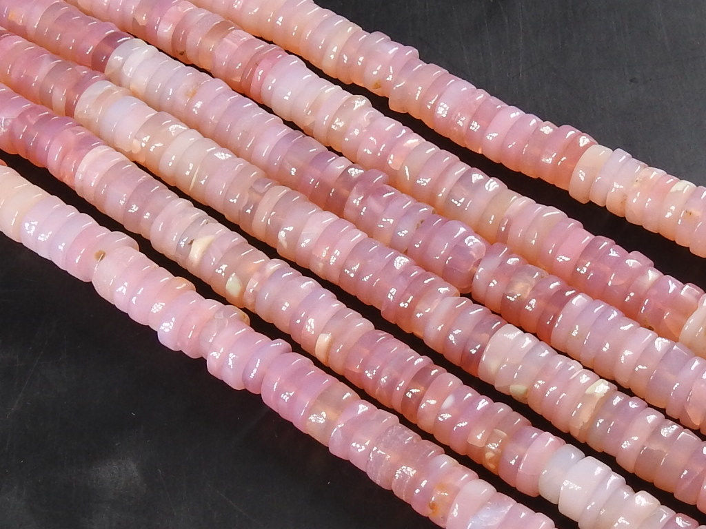 Pink Peruvian Opal Multi Shaded Smooth Tire Bead/16Inches 8MM Approx/MS-T2