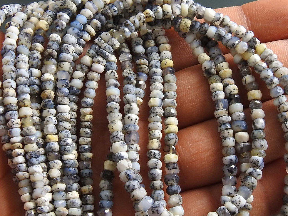 サムネイル： Dendrite Opal Shaded Faceted Roundel Beads
