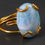 縮圖：Larimar Smooth Cabochon 14K Gold Polished Wire Wrapping Copper Rings