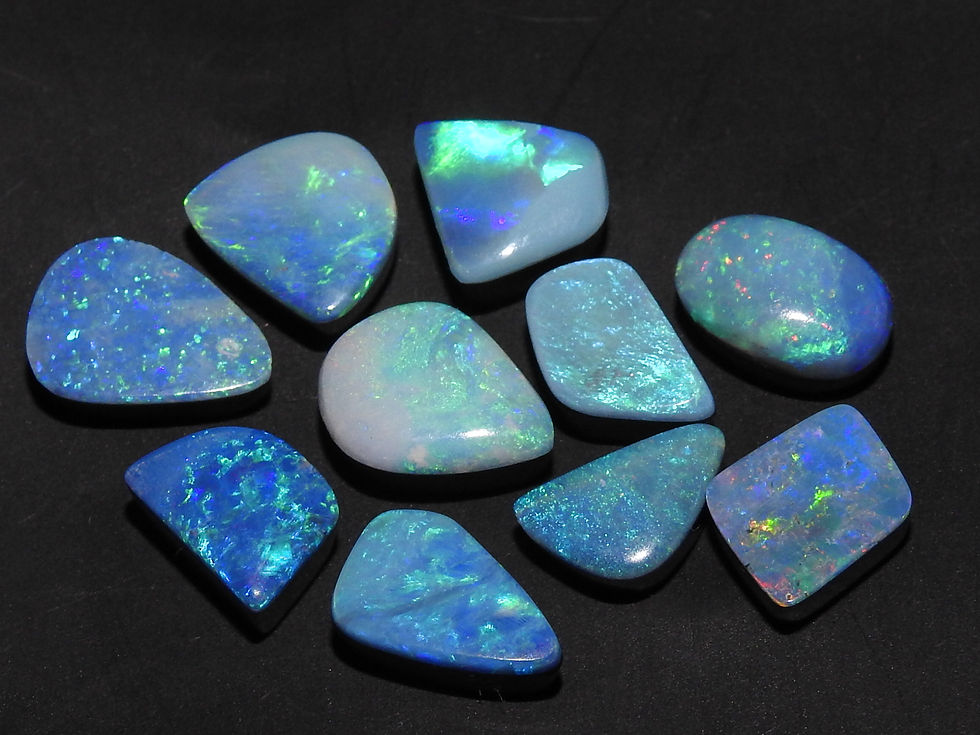 Australian Opal Doublet Multi Flashy Fire Smooth Cabochon Lot MS/19