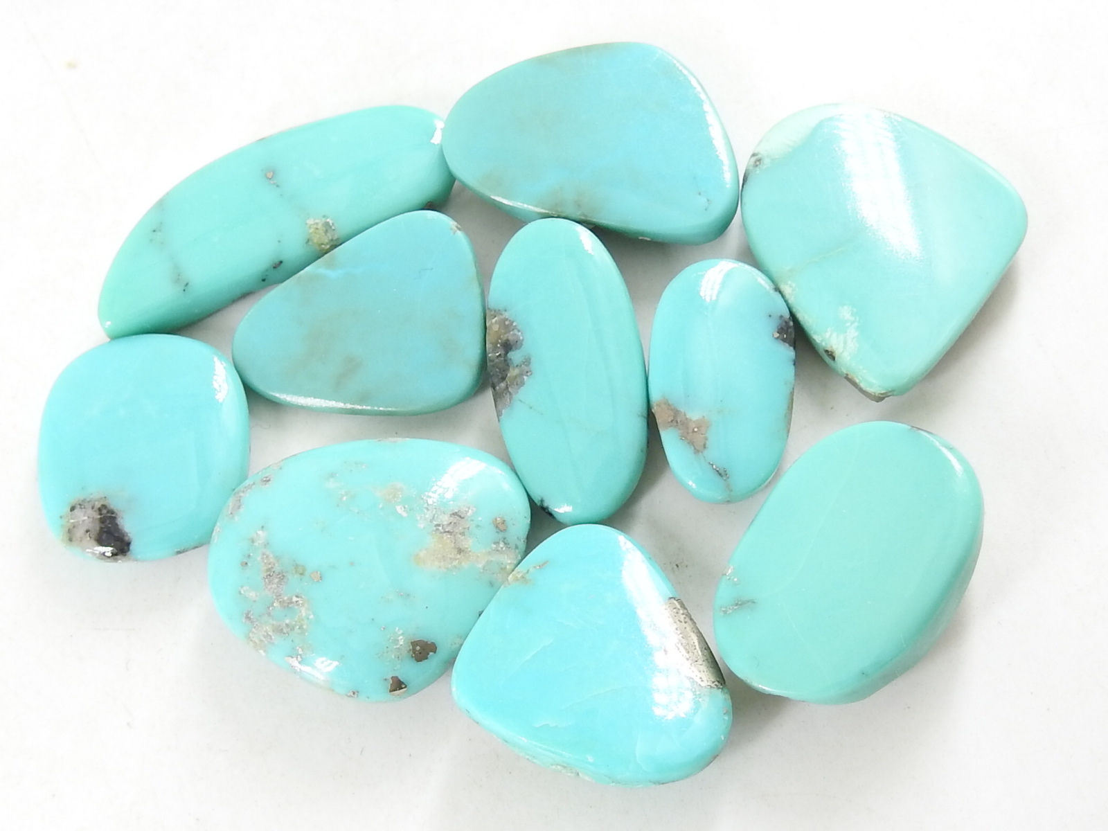 Mexican Turquoise Smooth Cabochons Lot/C3-H