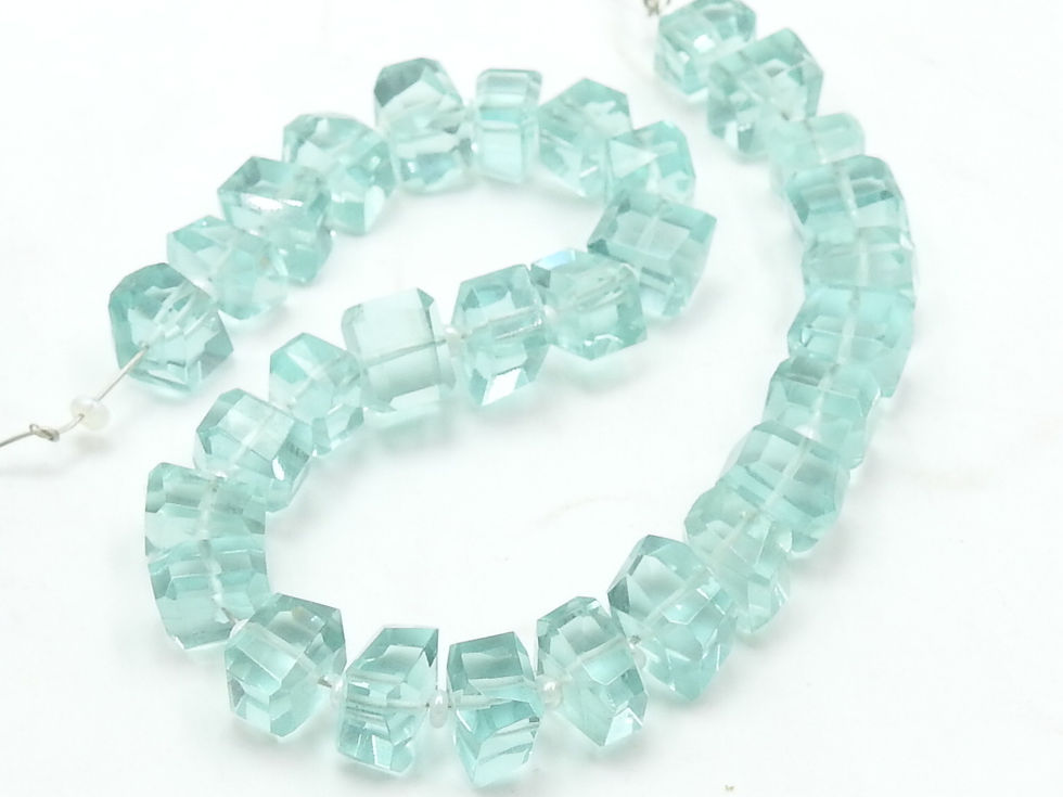 サムネイル： Amethyst Green Quartz Faceted Tumble Nugget PME-QB
