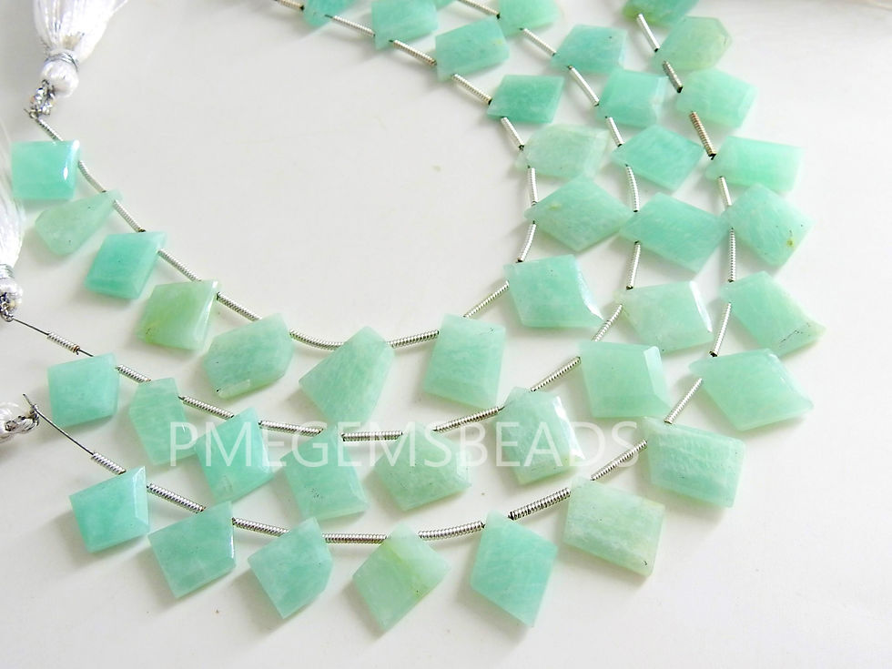 Миниатюра: Amazonite Faceted Slice Fancy Cut Briolette