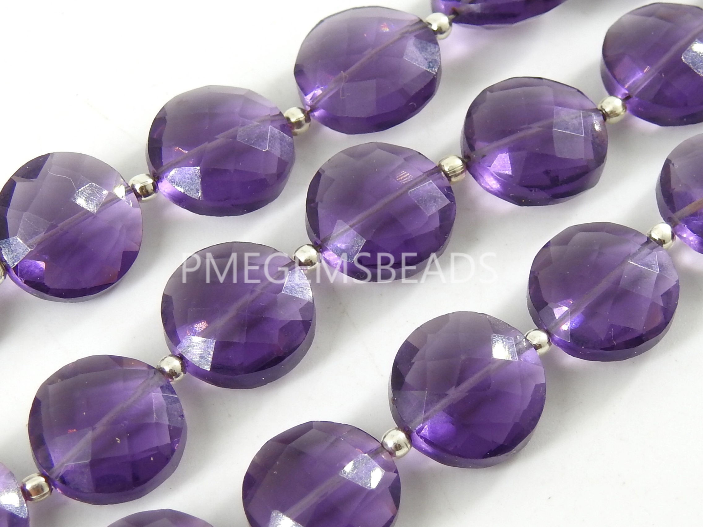 Amethyst Purple Quartz Faceted Coins