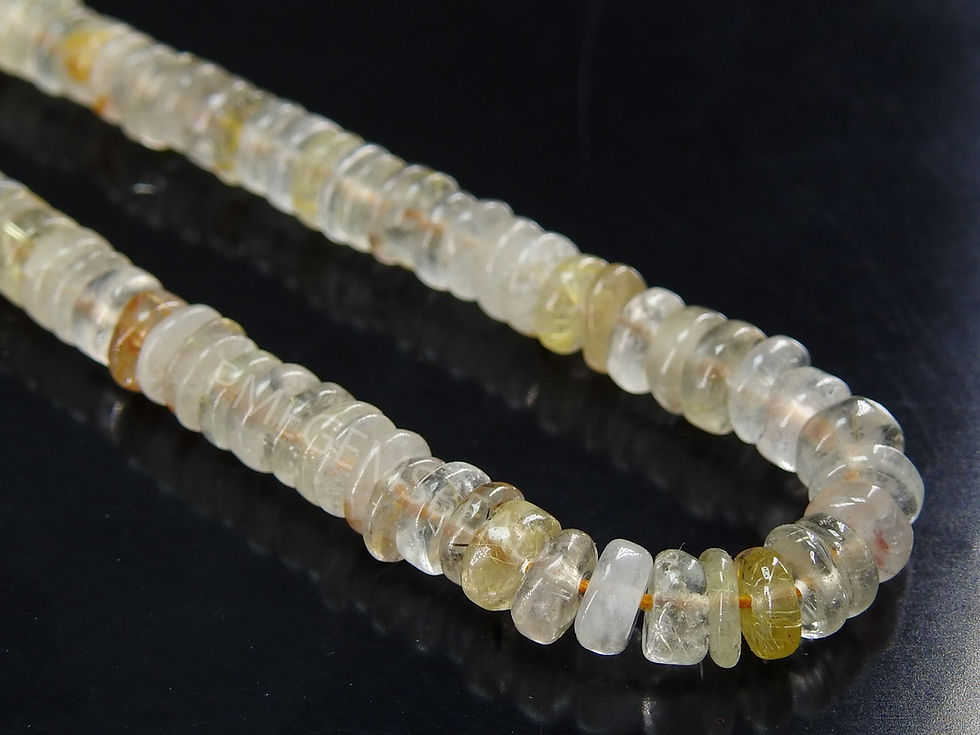 Miniature : Golden Rutile Quartz Smooth Tire Bead