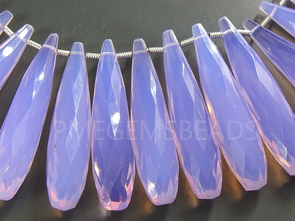 サムネイル： Lavender Blue Quartz Faceted Elongated Drop