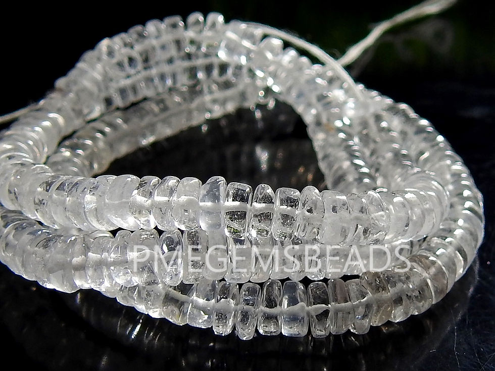 Crystal Quartz Smooth Tyre Beads Coin Button Wheel Loose Stone Eye Clean