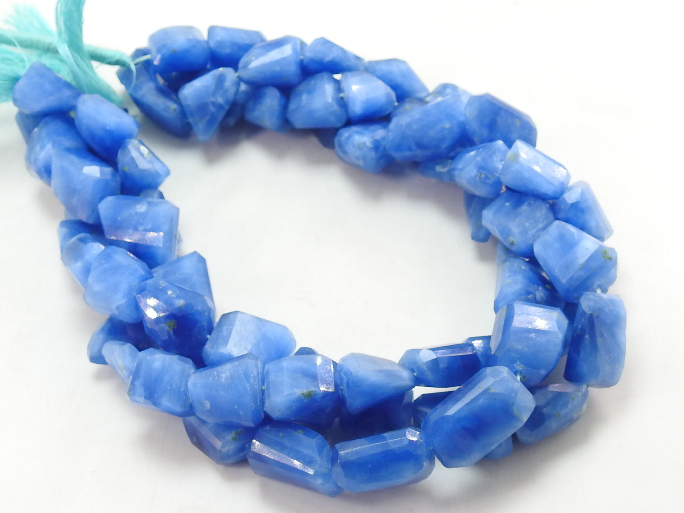 Blue Chalcedony Faceted Tumble Nugget