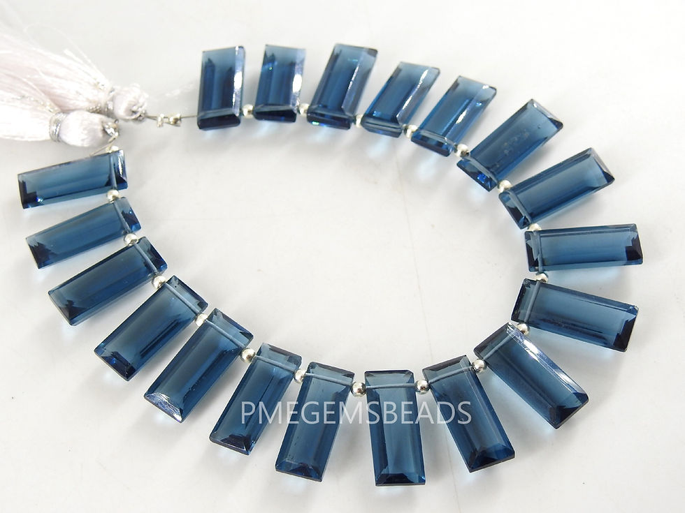 London Blue Quartz Faceted Baguette