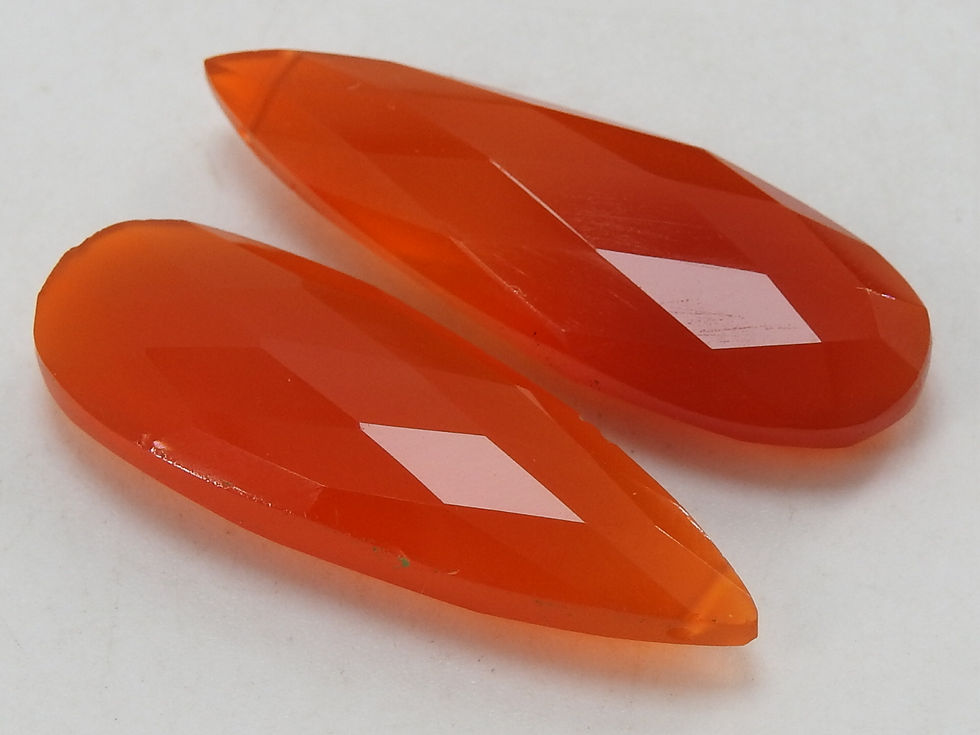 サムネイル： Red Chalcedony Faceted Teardrop/30X10MM