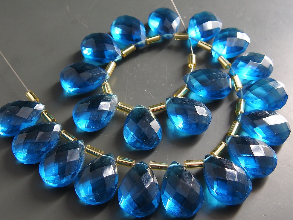 Tanzanite Blue Quartz Faceted Teardrop/14X10MM