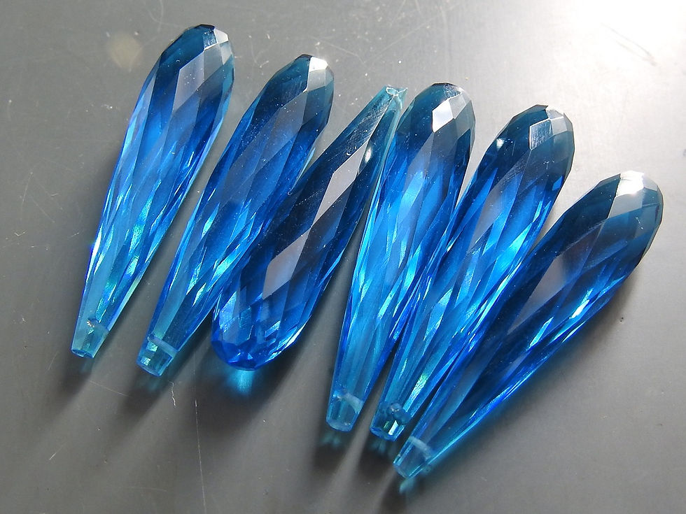 Tanzanite Blue Quartz Faceted Elongated Drops