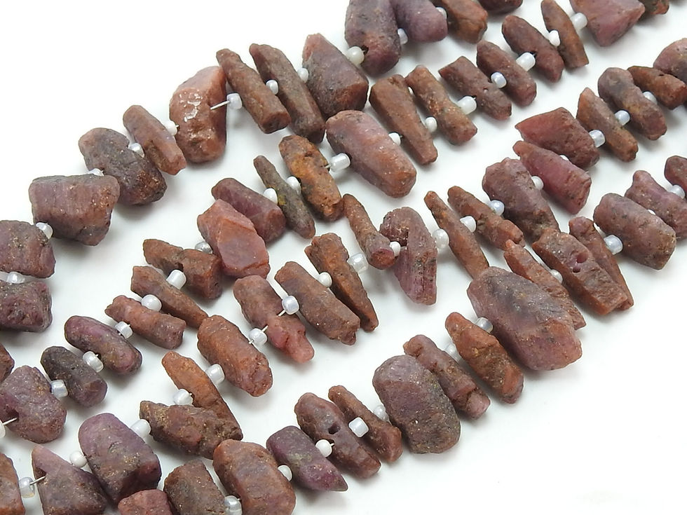 Ruby Natural Crystal Rough Stick/8Inches Strand 5To15MM Long Approx/R3