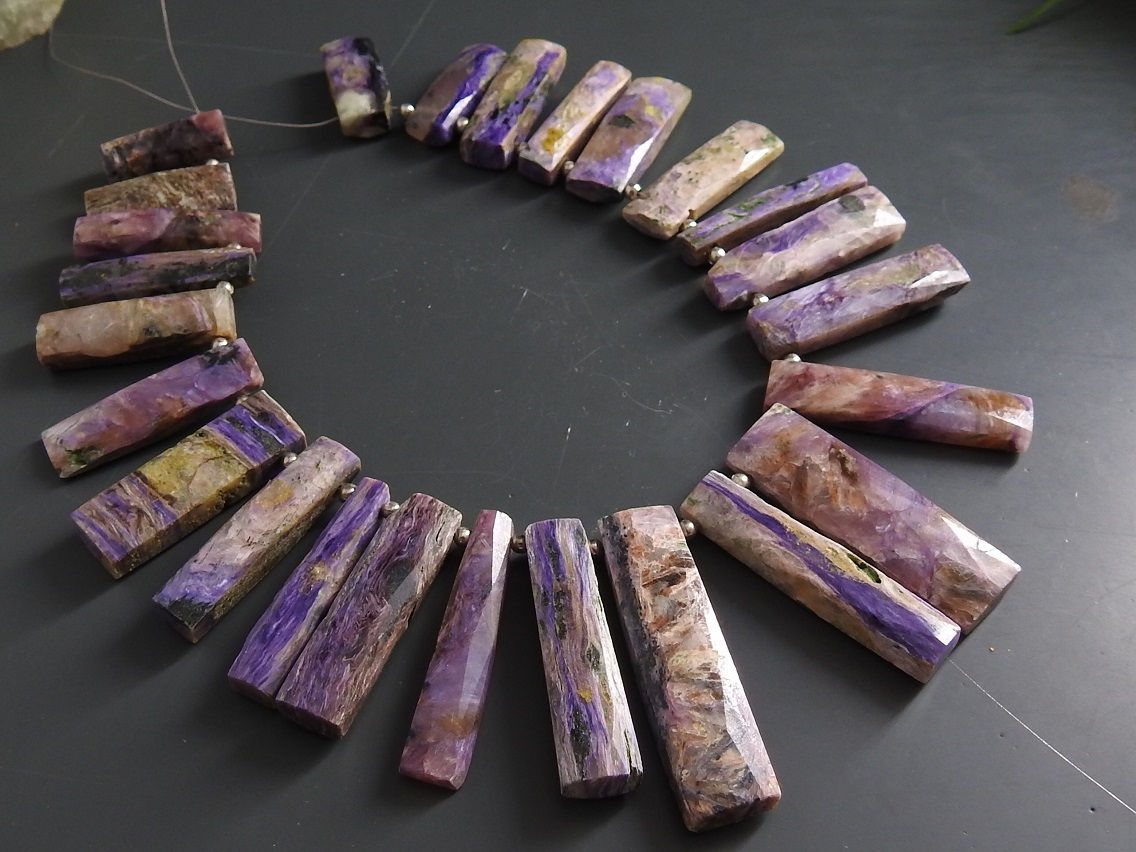 Charoite Faceted Fancy Rectangle Baguette