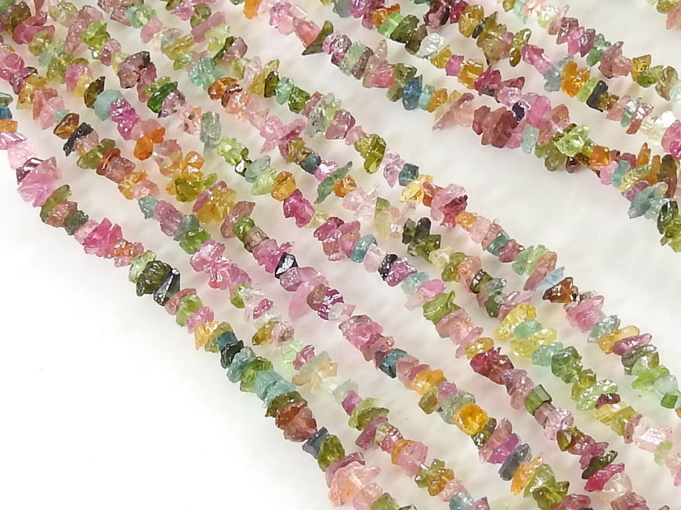サムネイル： Multi Tourmaline Natural Rough Bead/9Inches 4X5MM Approx/PME-RB2