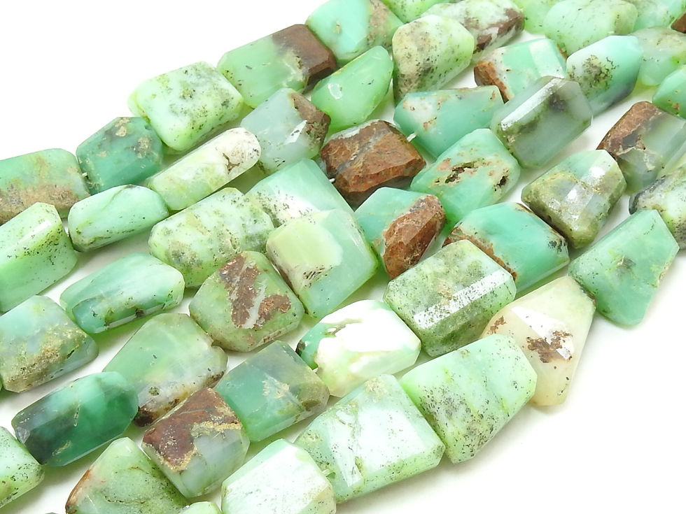 Chrysoprase Faceted Tumble Nugget/14Inches 12X10To19X14MM