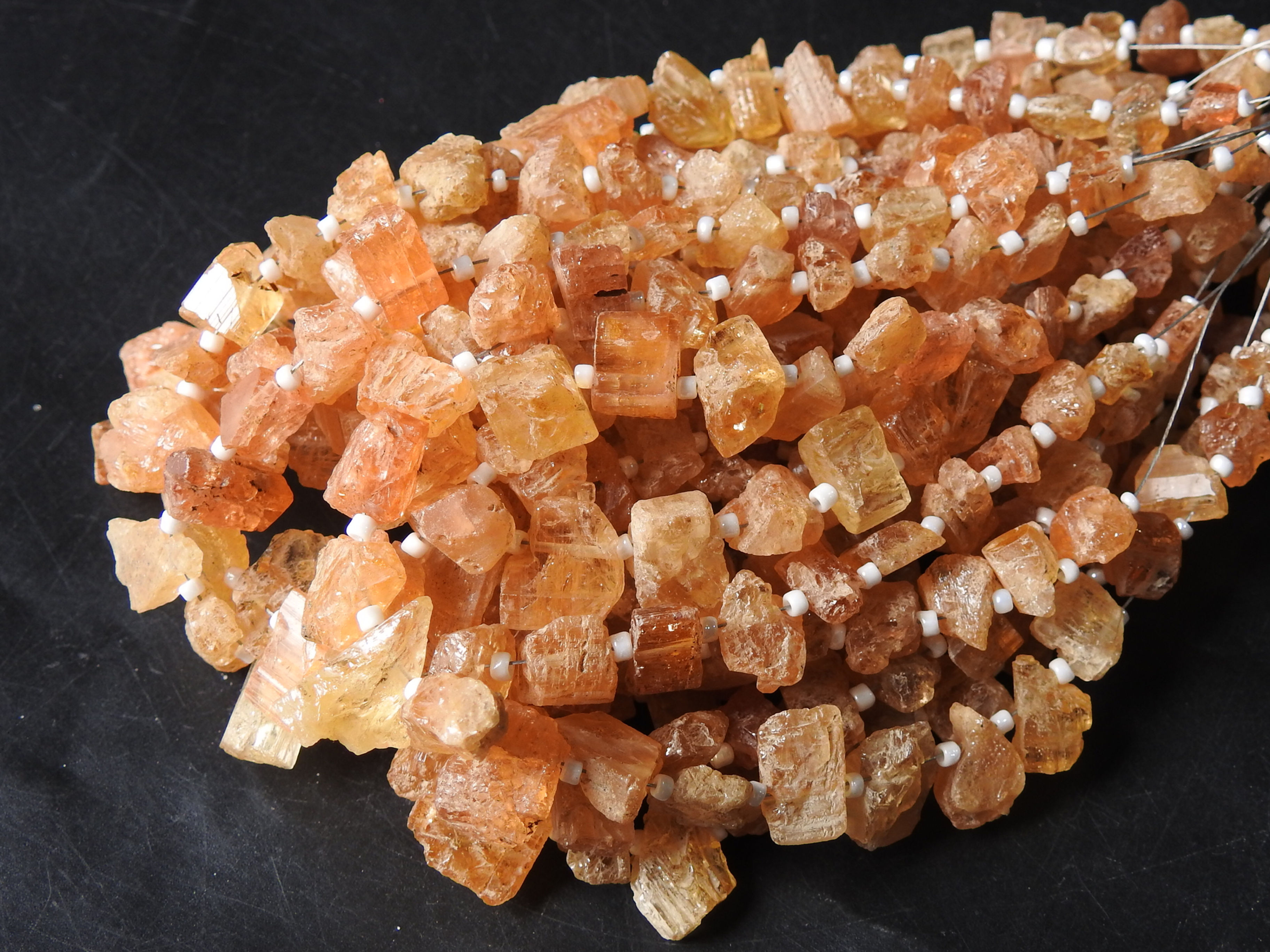 Imperial Topaz Natural Rough Slice Chip Uncut Nugget 8Inches 5-15MM Long Approx