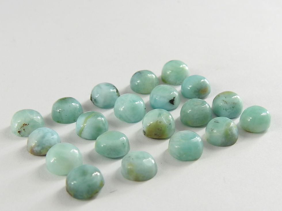 Miniature : Larimar Cabochon Smooth Polished Pear Shape 20 Piece Lot Calibrated Size 7X7MM