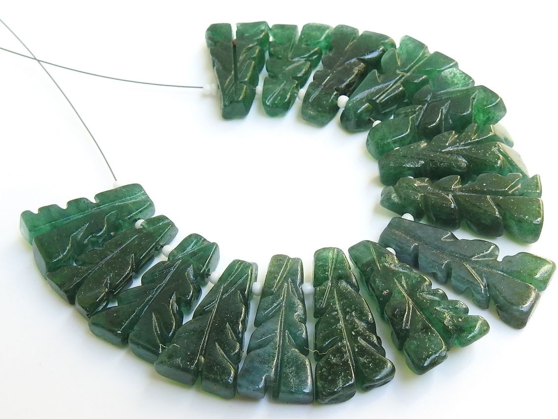 Green Aventurine Carving Pyramid Tapered Baguette