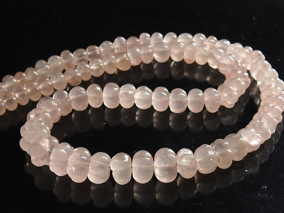 Rose Quartz Pumpkin Carving Rondell Bead/18Inches 6To9MM Approx/PME-B1
