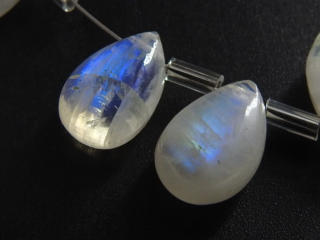 White Rainbow Moonstone Smooth Teardrop 10Piece 12X8MM