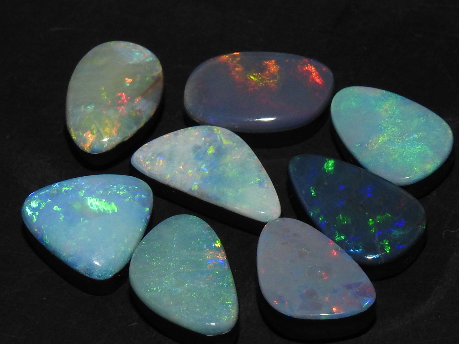 Australian Opal Doublet Cabochon 8Piece 10X7To12X7MM Approx